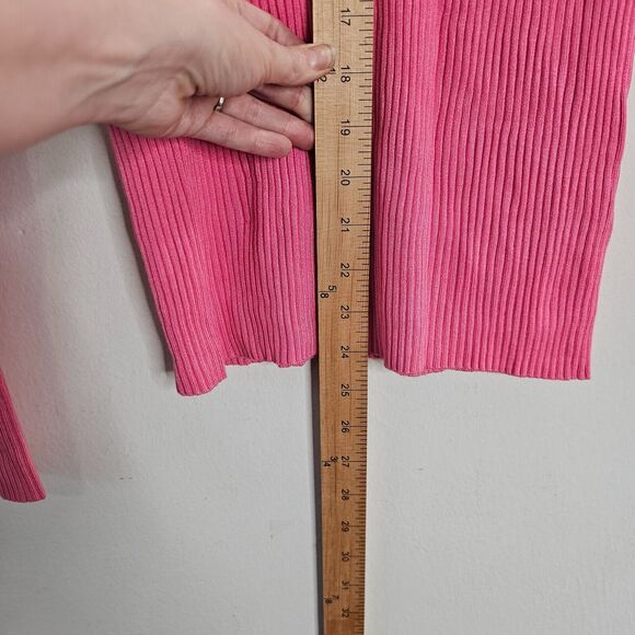 525 American Pink Form Fitting Ribbed Knit Long Sleeve Turtleneck Top Small - Picture 6 of 8